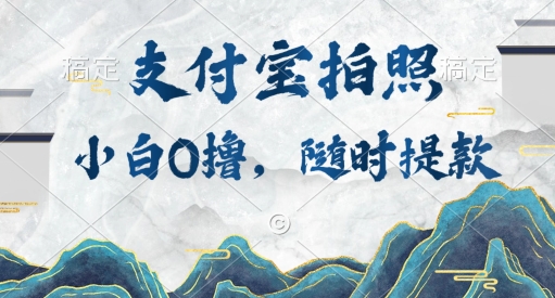 小白0撸项目，支付宝拍照做任务，随时可提款网赚项目-副业赚钱-互联网创业-资源整合小白项目资源网