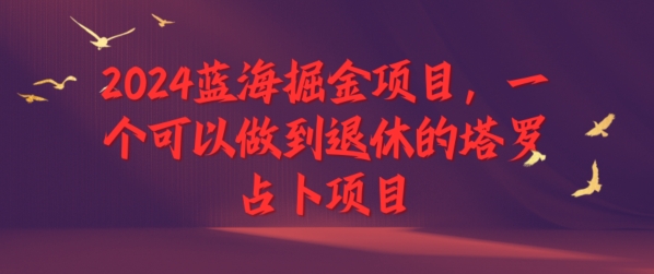 2024蓝海掘金项目，一个可以做到退休的塔罗占卜项目网赚项目-副业赚钱-互联网创业-资源整合小白项目资源网