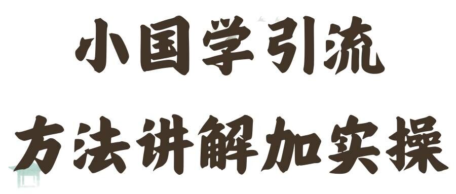 国学引流方法实操教学，日加50个精准粉【揭秘】网赚项目-副业赚钱-互联网创业-资源整合小白项目资源网