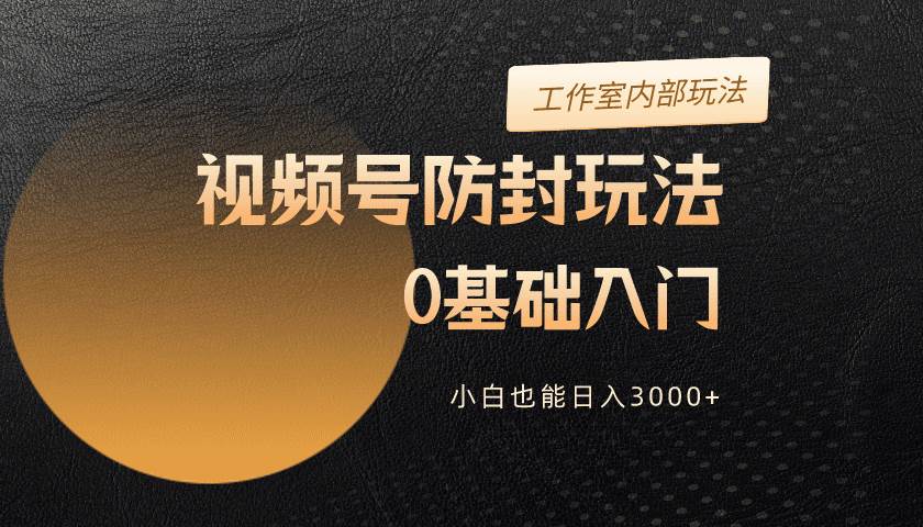 2024视频号升级防封玩法，零基础入门，小白也能日入3000+网赚项目-副业赚钱-互联网创业-资源整合小白项目资源网