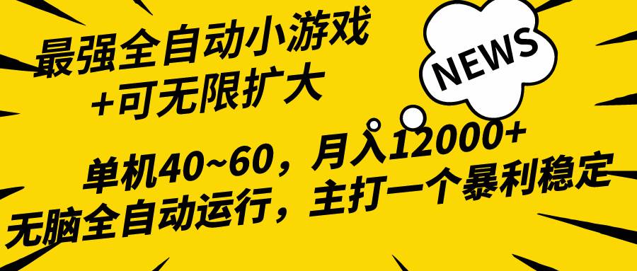 2024最新全网独家小游戏全自动，单机40~60,稳定躺赚，小白都能月入过万网赚项目-副业赚钱-互联网创业-资源整合小白项目资源网